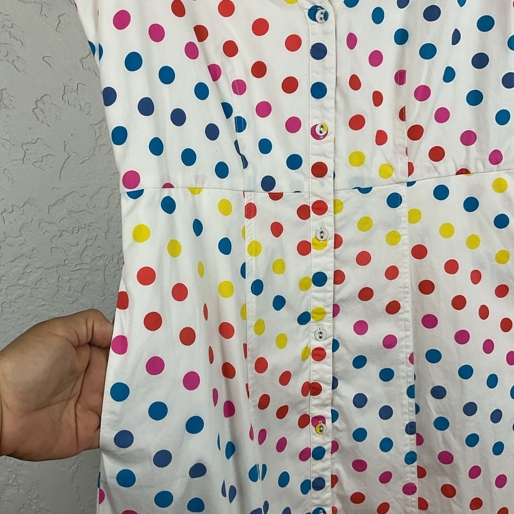 Color Me Courtney Dipping Dot Button-Down Midi Dress Sz 4 - Picture 10 of 10